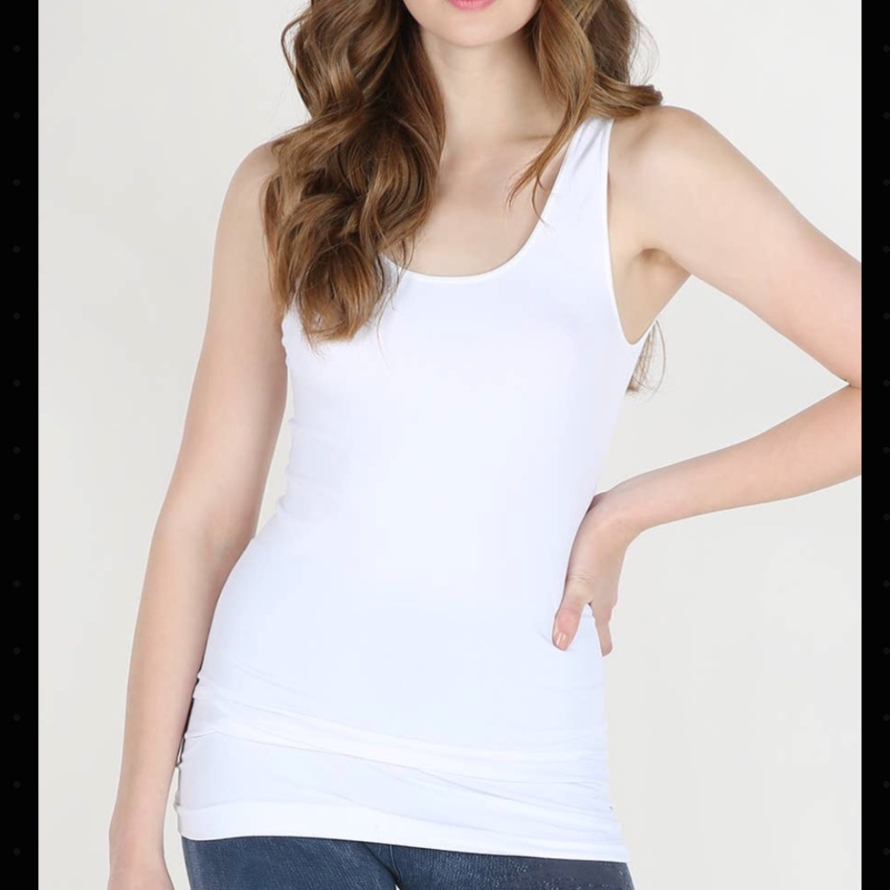 White Nikibiki Plain Jersey tank top
